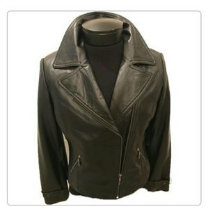 LAMBSKIN LEATHER JACKET 
CLOTHES by REVUE Antique